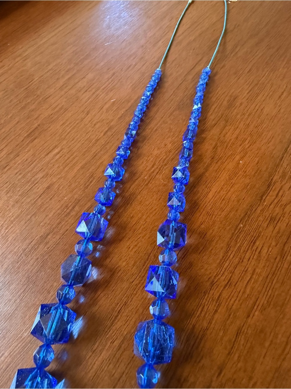 Faceted Blue Statement Beaded Necklace by Joan Rivers 18” - Picture 5 of 9